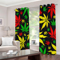 Hemp Leaves Reggae Pattern Print Dimout Grommet Curtains