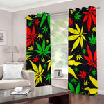 Hemp Leaves Reggae Pattern Print Blackout Grommet Curtains