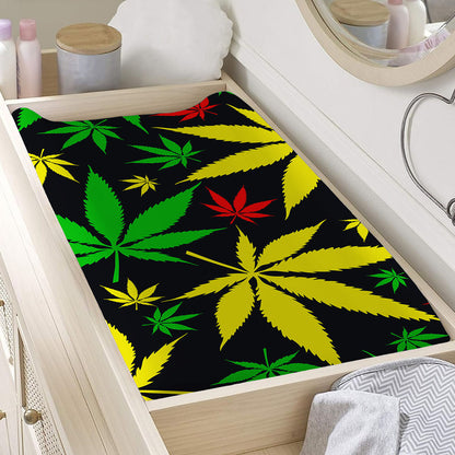 Hemp Leaves Reggae Pattern Print Changing Pad Cover