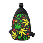 Hemp Leaves Reggae Pattern Print Chest Bag