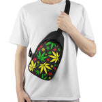 Hemp Leaves Reggae Pattern Print Chest Bag