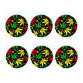 Hemp Leaves Reggae Pattern Print Coaster Set