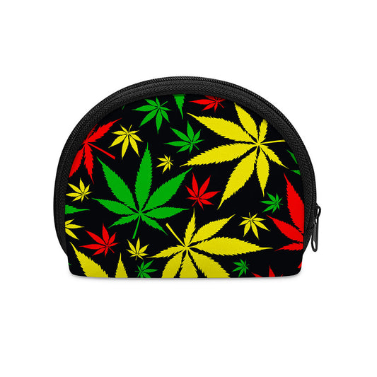 Hemp Leaves Reggae Pattern Print Coin Purse