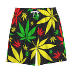 Hemp Leaves Reggae Pattern Print Cotton Shorts