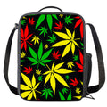 Hemp Leaves Reggae Pattern Print Crossbody Lunch Bag