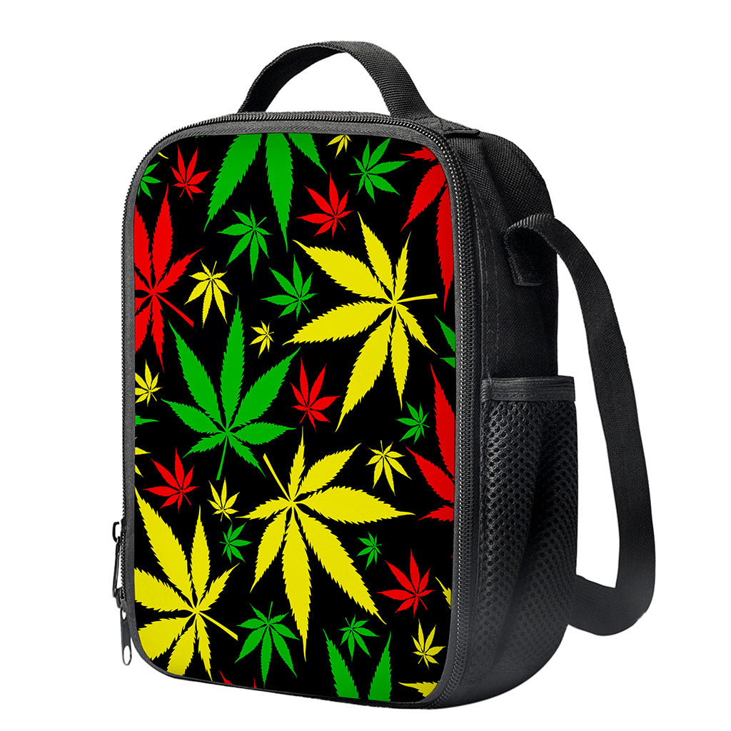Hemp Leaves Reggae Pattern Print Crossbody Lunch Bag