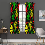 Hemp Leaves Reggae Pattern Print Curtain