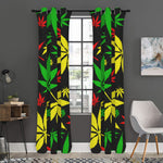 Hemp Leaves Reggae Pattern Print Curtain