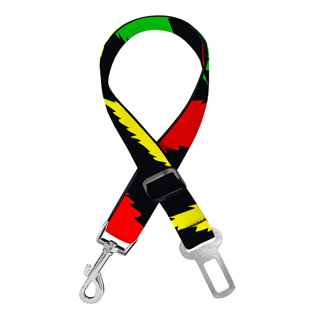 Hemp Leaves Reggae Pattern Print Dog Seat Belt