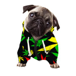 Hemp Leaves Reggae Pattern Print Dog Zip Up Hoodie