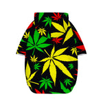 Hemp Leaves Reggae Pattern Print Dog Zip Up Hoodie
