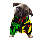 Hemp Leaves Reggae Pattern Print Dog Zip Up Jacket