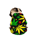 Hemp Leaves Reggae Pattern Print Dog Zip Up Jacket