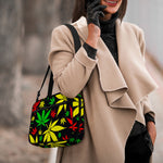 Hemp Leaves Reggae Pattern Print Double Strap Bible Bag