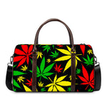 Hemp Leaves Reggae Pattern Print Duffle Bag