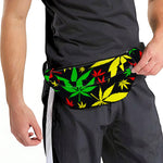 Hemp Leaves Reggae Pattern Print Fanny Pack