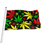 Hemp Leaves Reggae Pattern Print Flag