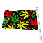 Hemp Leaves Reggae Pattern Print Flag