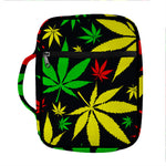 Hemp Leaves Reggae Pattern Print Front Pocket Bible Bag