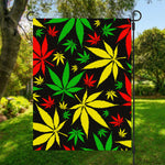 Hemp Leaves Reggae Pattern Print Garden Flag