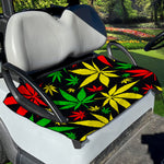 Hemp Leaves Reggae Pattern Print Golf Cart Seat Cover