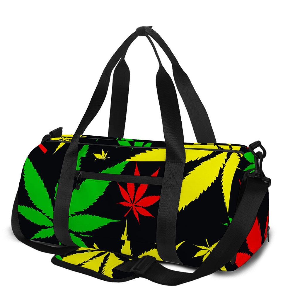 Hemp Leaves Reggae Pattern Print Gym Bag