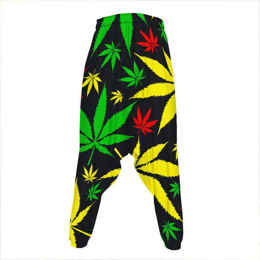 Hemp Leaves Reggae Pattern Print Hammer Pants