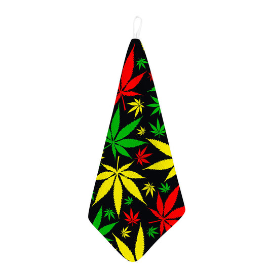 Hemp Leaves Reggae Pattern Print Hand Towel
