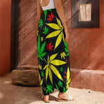 Hemp Leaves Reggae Pattern Print Harem Pants