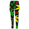 Hemp Leaves Reggae Pattern Print High-Waisted Pocket Leggings