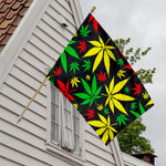 Hemp Leaves Reggae Pattern Print House Flag