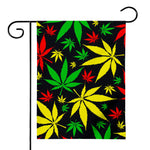 Hemp Leaves Reggae Pattern Print House Flag