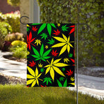 Hemp Leaves Reggae Pattern Print House Flag