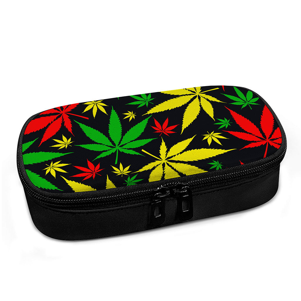 Hemp Leaves Reggae Pattern Print Insulin Cooler Travel Case