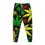Hemp Leaves Reggae Pattern Print Jogger Pants