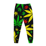 Hemp Leaves Reggae Pattern Print Jogger Pants