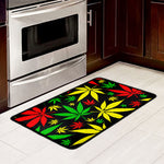 Hemp Leaves Reggae Pattern Print Kitchen Mat