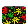 Hemp Leaves Reggae Pattern Print Laptop Sleeve