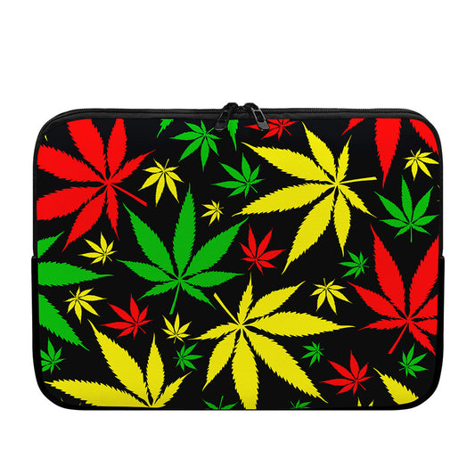 Hemp Leaves Reggae Pattern Print Laptop Sleeve