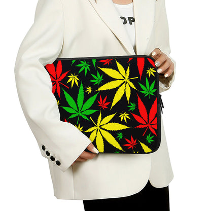 Hemp Leaves Reggae Pattern Print Laptop Sleeve