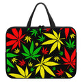 Hemp Leaves Reggae Pattern Print Laptop Sleeve With Handle
