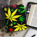 Hemp Leaves Reggae Pattern Print Leather Bible Cover