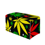 Hemp Leaves Reggae Pattern Print Leather Tissue Box Cover