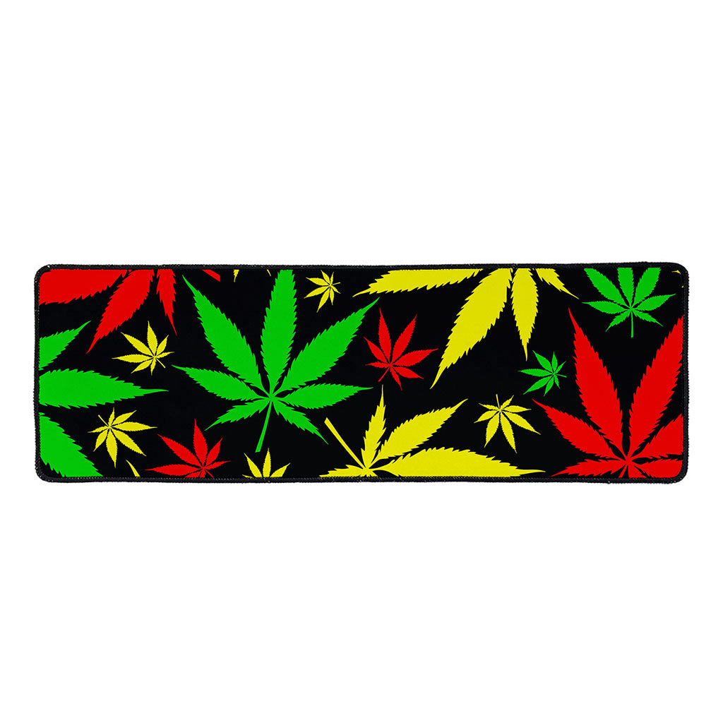 Hemp Leaves Reggae Pattern Print Long Kitchen Mat