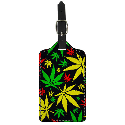 Hemp Leaves Reggae Pattern Print Luggage Tag