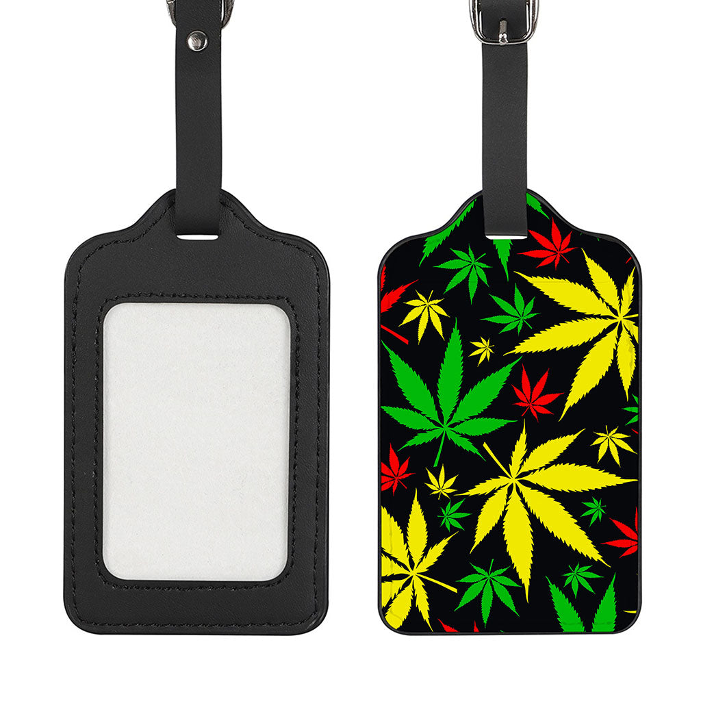 Hemp Leaves Reggae Pattern Print Luggage Tag