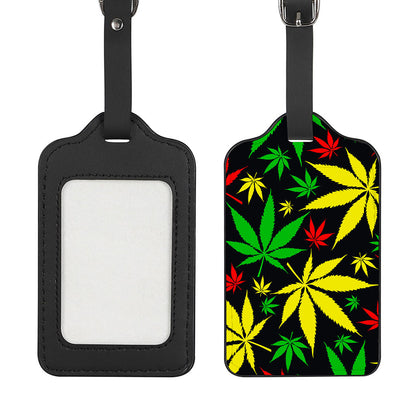 Hemp Leaves Reggae Pattern Print Luggage Tag