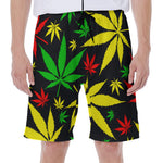 Hemp Leaves Reggae Pattern Print Men's Beach Shorts