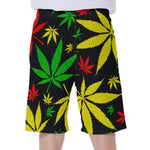 Hemp Leaves Reggae Pattern Print Men's Beach Shorts