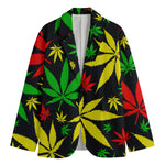 Hemp Leaves Reggae Pattern Print Men's Blazer